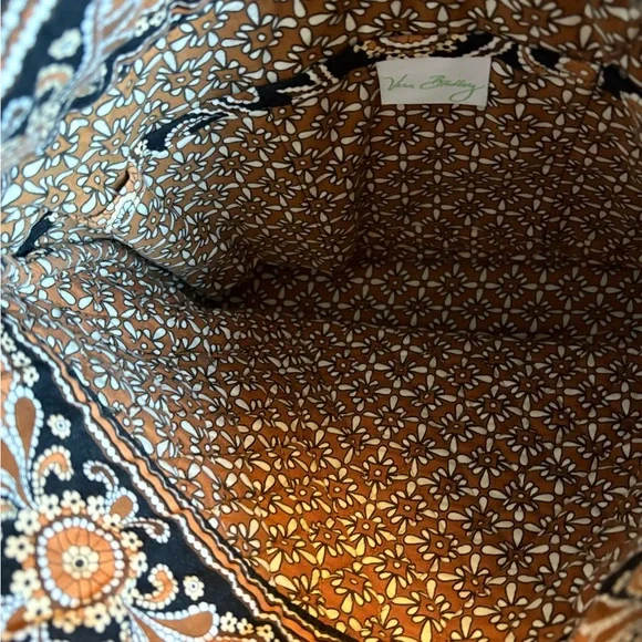 Vera Bradley Black & Brown Elegant Tote Bag | Classic Quilted Shoulder Bag - Picture 6 of 6